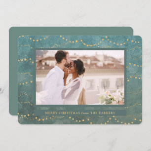 Cartão De Festividades Luzes Douradas Natal Elegante