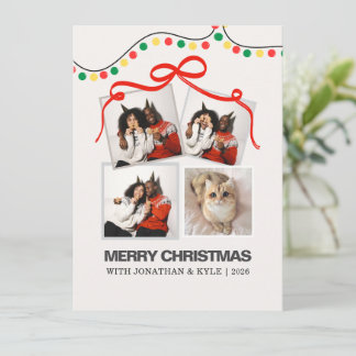 Cartão De Festividades Luzes Festivas de Natal Retro Multi Foto