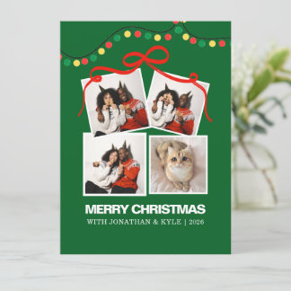 Cartão De Festividades Luzes Festivas de Natal Retro Multi Foto