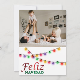 Cartão De Festividades Luzes Festivas Feliz Navidad Foto Espanhola