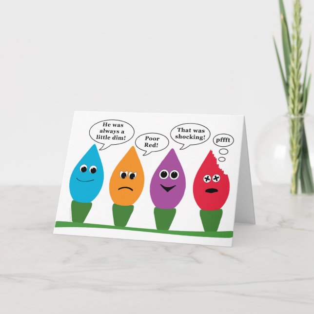 Cartão De Festividades Luzes Sociais Luzes De Natal Engraçadas Luz De Um  (Frente)