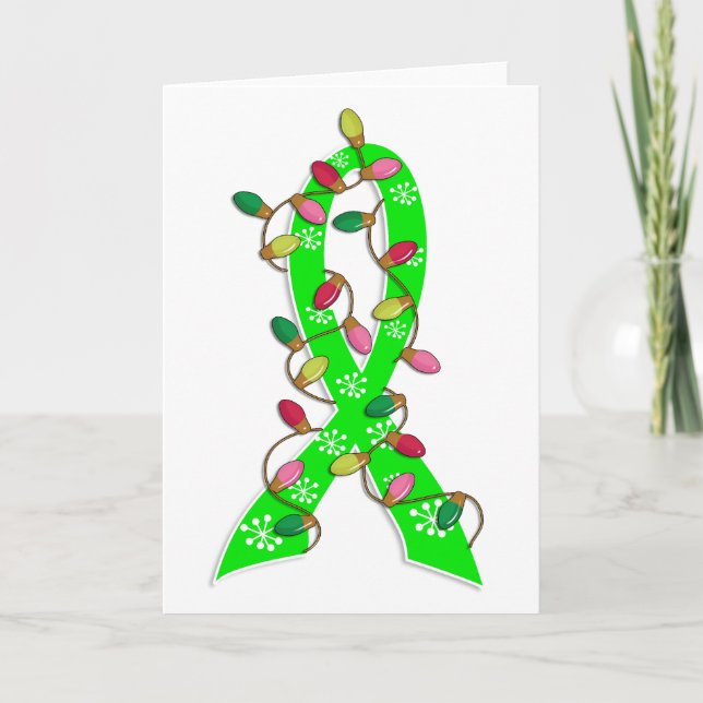 Cartão De Festividades Lyme Disease Christmas Lights Ribbon (Frente)