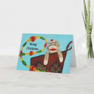 Cartão De Festividades Macaco de Natal