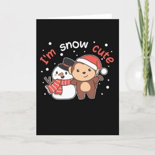 Cartão De Festividades Macaco Eu Amo Você Muito Neve Boneco de Neve Piada