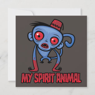 Cartão De Festividades Macaco Zumbi é Meu Animal Espiritual