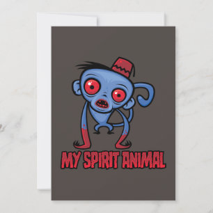 Cartão De Festividades Macaco Zumbi é Meu Animal Espiritual