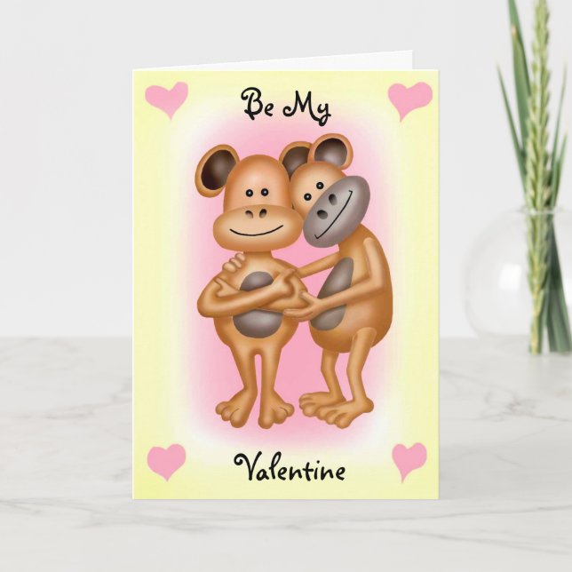Cartão De Festividades Macacos Cheios De Amor (Frente)
