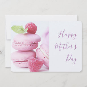 Cartão De Festividades Macarons de Framboesa Rosa Dia das Mães