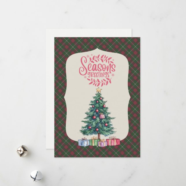 Cartão De Festividades MacGregor Hunting Scottish Tartan Christmas (Frente/Verso In Situ)