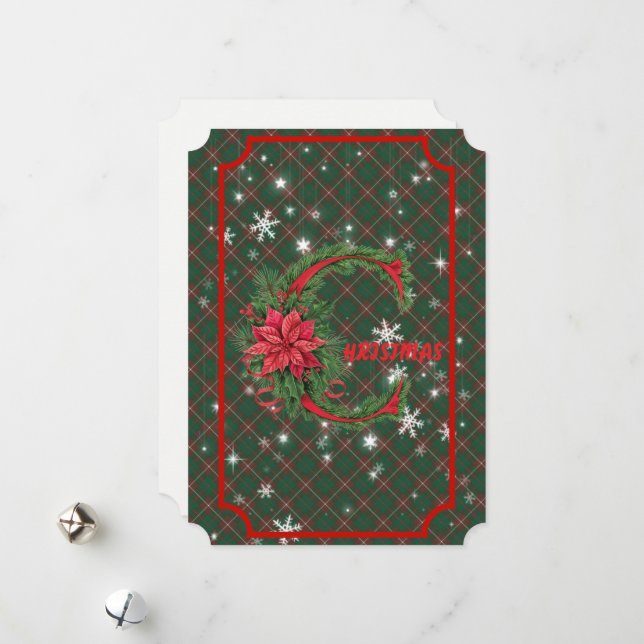Cartão De Festividades MacKinnon Hunting Scottish Tartan Christmas (Frente/Verso In Situ)