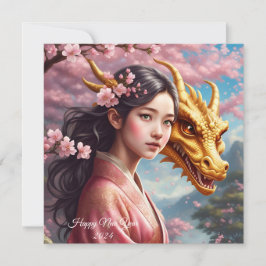 Cartão De Festividades Mädchen zwischen Kirschblüten