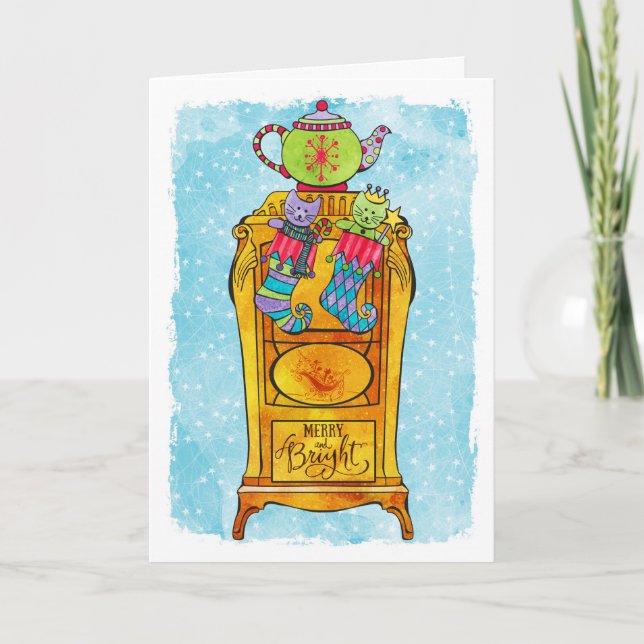 Cartão De Festividades Madeira Stove (Frente)