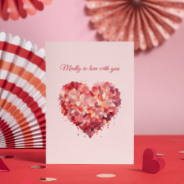 Cartão De Festividades Madly in Love | Coração Floral | Texto e nome pers