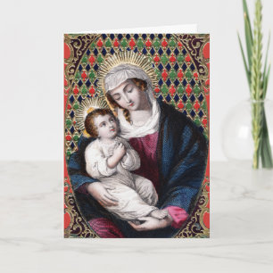 Cartão De Festividades Madona e Menino (DPT 001)