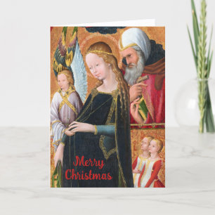 Cartão De Festividades Madona Expectante com São José (Detalhe) Em branco