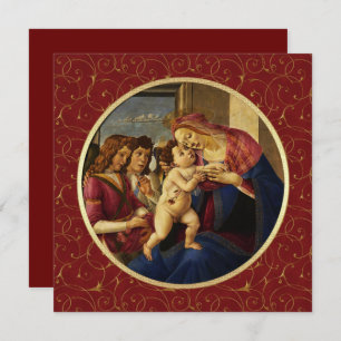 Cartão De Festividades Madonna de Botticelli. Cartas de Natal Religiosas
