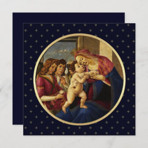 Cartão De Festividades Madonna de Botticelli. Cartas de Natal Religiosas