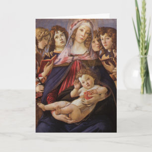 Cartão De Festividades Madonna e Child Angels por Botticelli, Natal