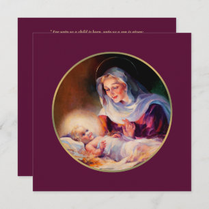 Cartão De Festividades Madonna e Child. Cartas de Natal Religiosas