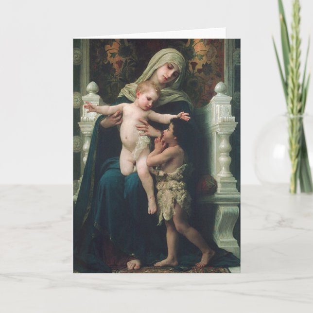 Cartão De Festividades Madonna e criança com João Batista (Frente)