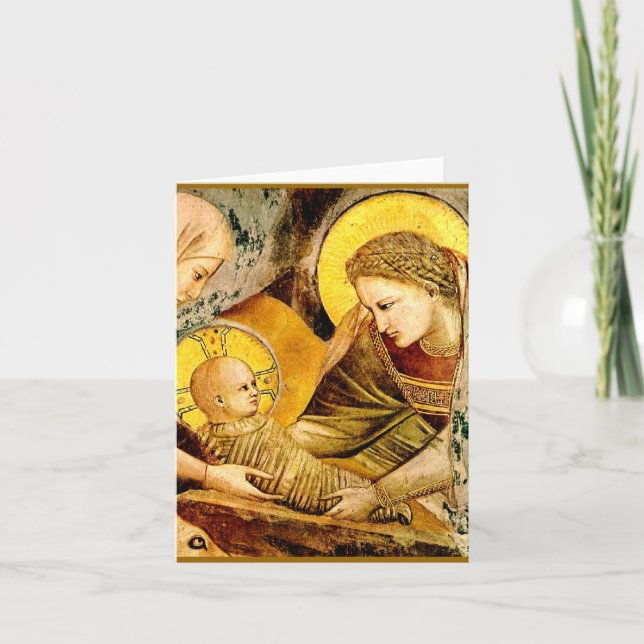 Cartão De Festividades Madonna e Criança - Giotto -1266 (Frente)