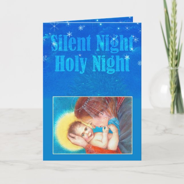 Cartão De Festividades Madonna e Criança, natal mágico (Frente)