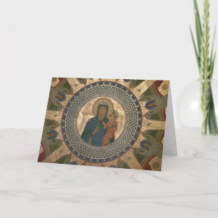 Cartão De Festividades Madonna e Natal infantil