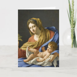 Cartão De Festividades Madonna Francesa e Criança do Século XVII