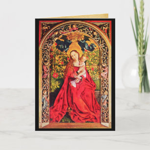 Cartão De Festividades MADONNA OF THE ROSE BOWER Christmas