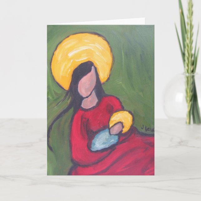 Cartão De Festividades Madonna verdejante (Frente)