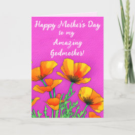 Cartão De Festividades Madrinha Personalizada, Dia de as mães Rosa-Rosa-P