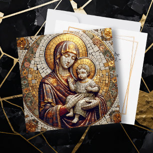 Cartão De Festividades Mãe Abençoada Maria e Menino Jesus   Natal