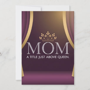 Cartão De Festividades Mãe Acima da Coroa da Rainha Dia das Mães Roxo Dou