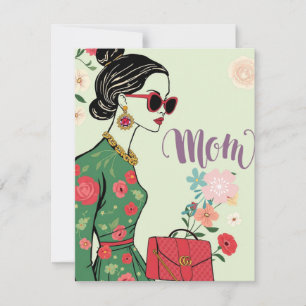 Cartão De Festividades Mãe de alta moda