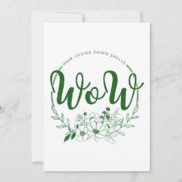 Cartão De Festividades MÃE de cabeça para baixo soletra WOW!