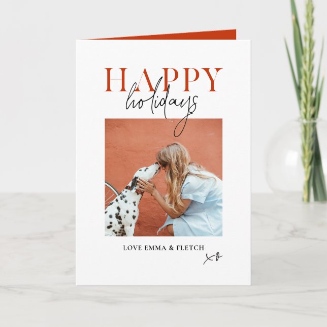 Cartão De Festividades Mãe de Cachorro Moderno Retro Brilhante Vermelho L (Frente)