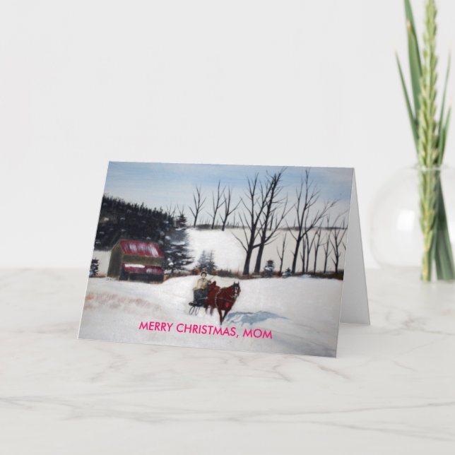 CARTÃO DE FESTIVIDADES MÃE E FILHA, NATAL DE MERCADORIAS, MÃE (Frente)