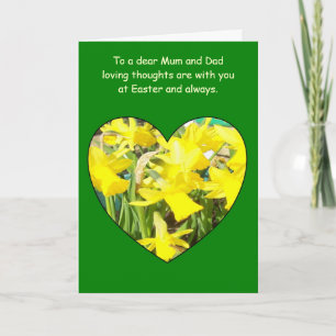 Cartão De Festividades Mãe E Placa De Pai Do felz pascoa - Daffodils