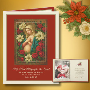 Cartão De Festividades Mãe Esperançosa Maria Magnificat Escritura