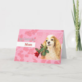 Cartão De Festividades Mãe feliz dia de os namorados Com Cachorro E Rosa