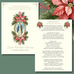 Cartão De Festividades Mãe Religiosa Mary Poinsettia Oração Católica<br><div class="desc">Traga a graça e a paz da época de Natal para os seus entes queridos com esta carta plana maravilhosamente desenhada com uma imagem clássica de Nossa Senhora da Graça. A frente do cartão inclui uma mensagem comovente: "Como Mary recebeu a graça de Deus, que nós também recebamos Sua Graça...</div>