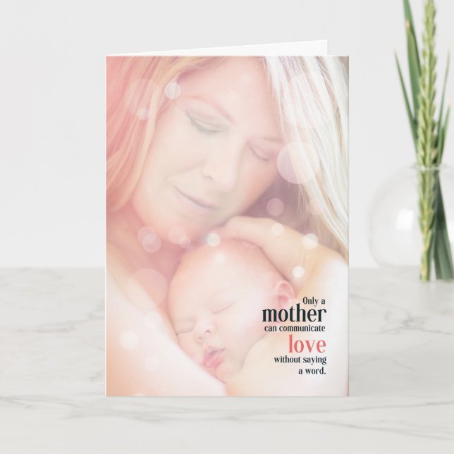 Cartão De Festividades Mãe Sentimental e Dia de as mães de Bebê (Frente)