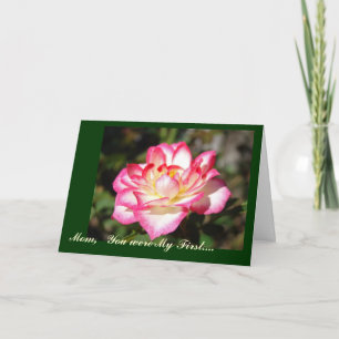 Cartão De Festividades Mãe, você foi meu primeiro Namorados! ROSA DE PLAC