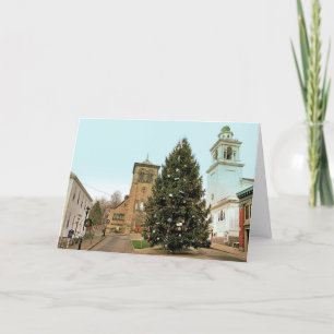 Cartão De Festividades Mães de Plymouth Town Square de Árvore de Natal