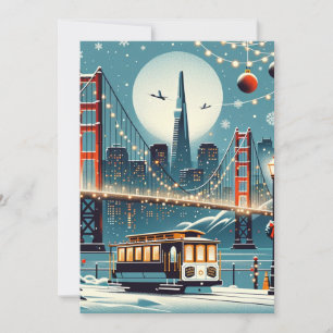 Cartão De Festividades Magia de Férias do Golden Gate - Natal de São Fran