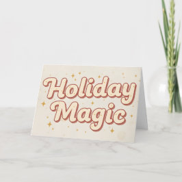 Cartão De Festividades Magia de Natal com Estilo Retro Vintage