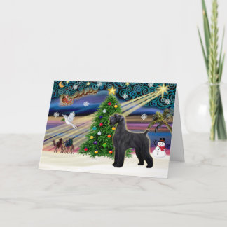 Cartão De Festividades Magia de Natal-Schnauzer-Gigante-Preto
