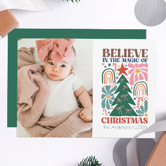 Cartão De Festividades Magia Retro Vintage do Natal