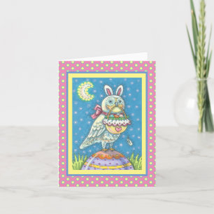 CARTÃO DE FESTIVIDADES MAGIC OWL & PÁSCOA BASKET GREETING NOTING PLACA V