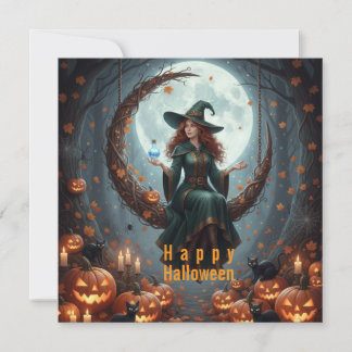 Cartão De Festividades Magic Sorcery Halloween Family